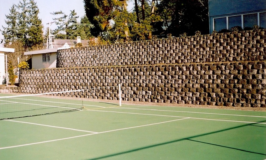 Tennis Court Retaining Wall